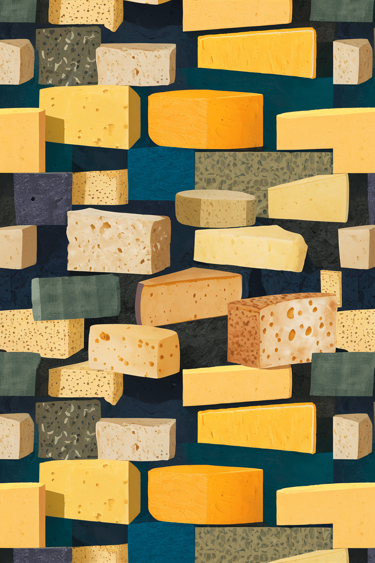 Modern Art Cheese Blocks Wallpaper