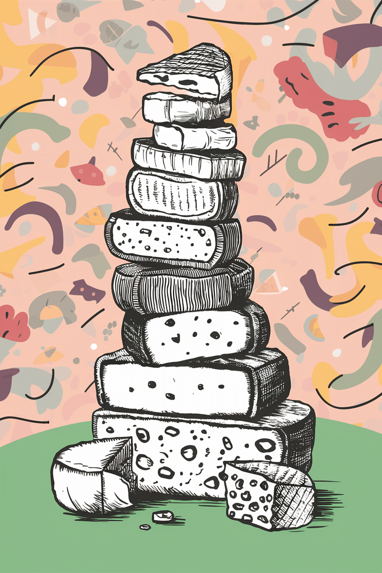 Stacked Cheese Art Wallpaper