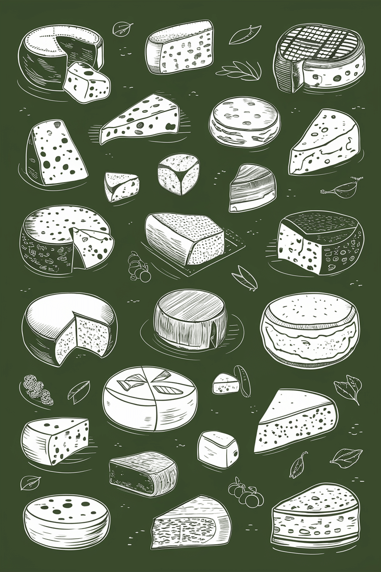 Elegant Green Cheese Illustration Wallpaper