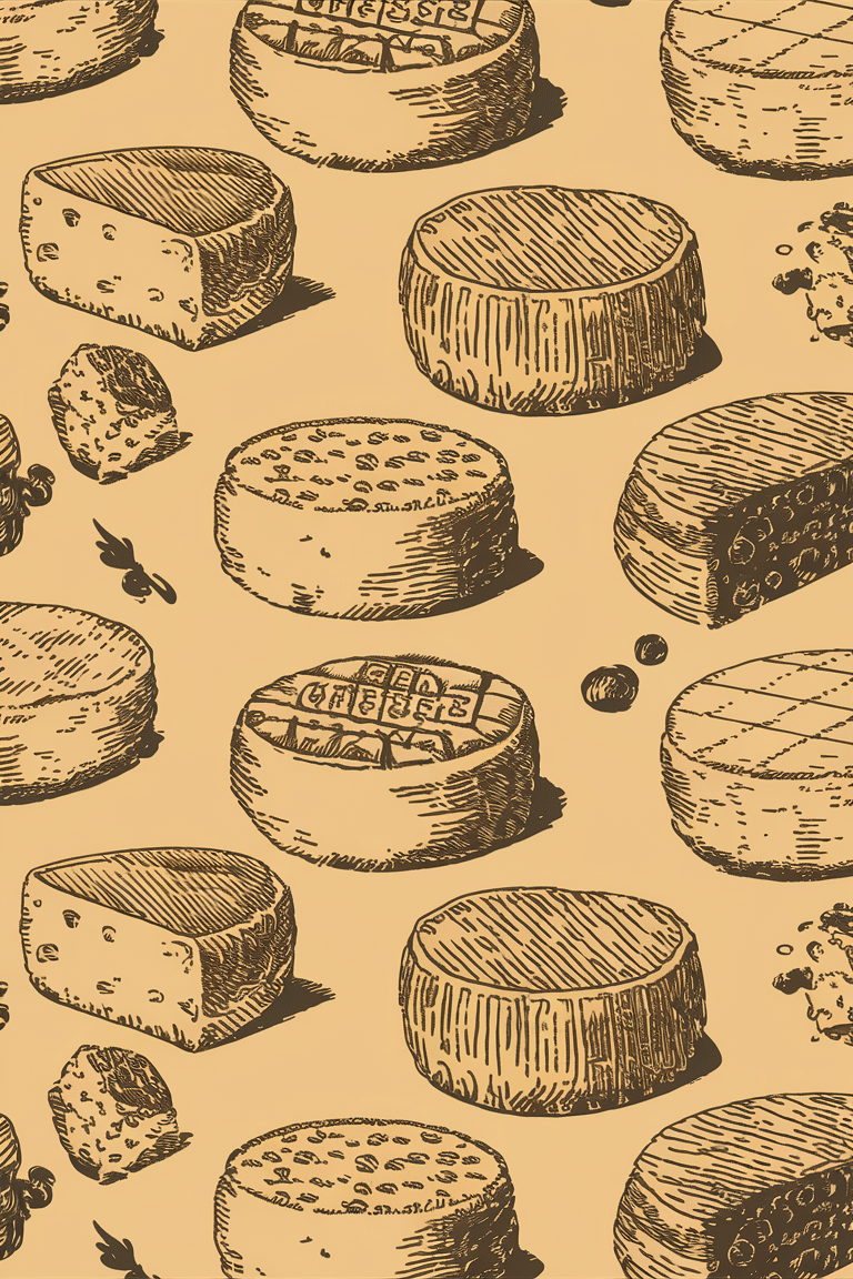 Retro Style Cheese Wheel Wallpaper