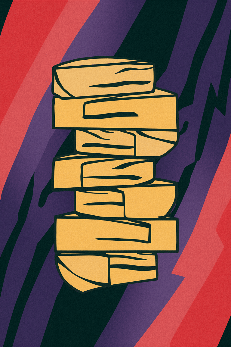 Bold Cheese Stack on Modern Art Background