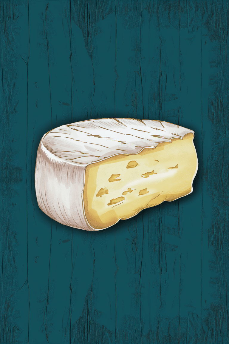 Elegant Camembert Cheese Illustration Wallpaper