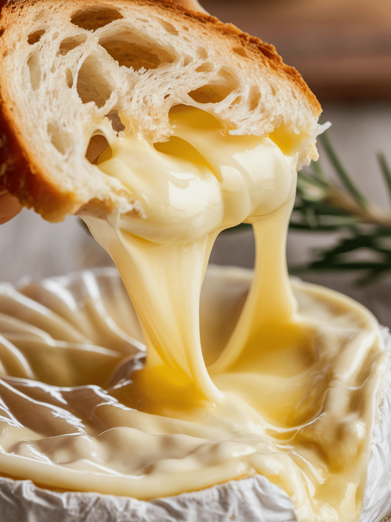 Melted Camembert With Bread Photo