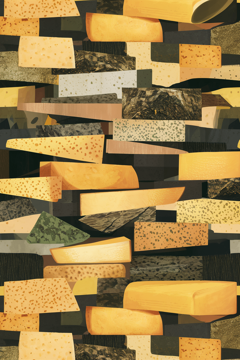 Cheese Block Mosaic Wallpaper: Stylishly Delicious