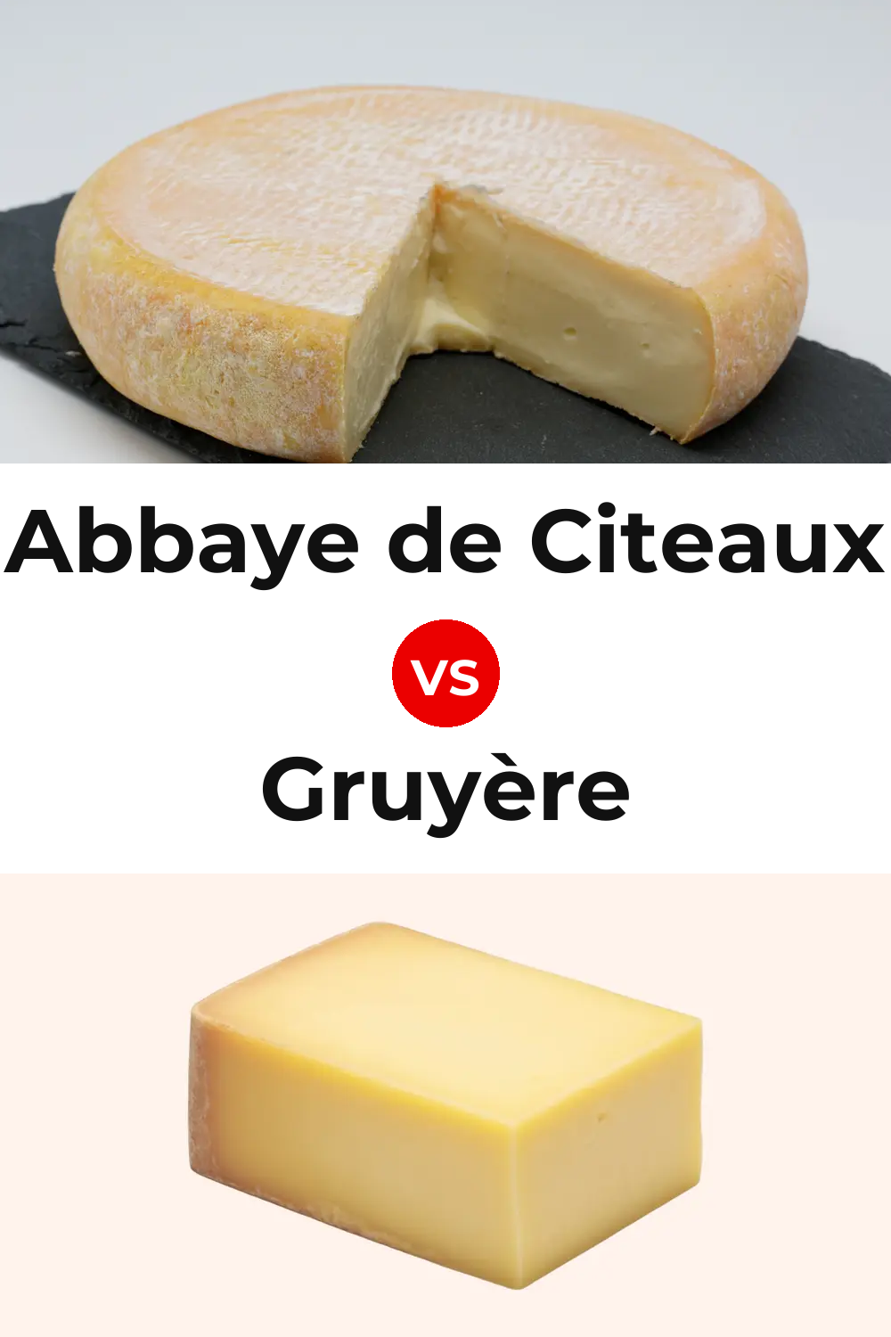 Abbaye de Citeaux Cheese vs Gruyère Cheese Pinterest comparison