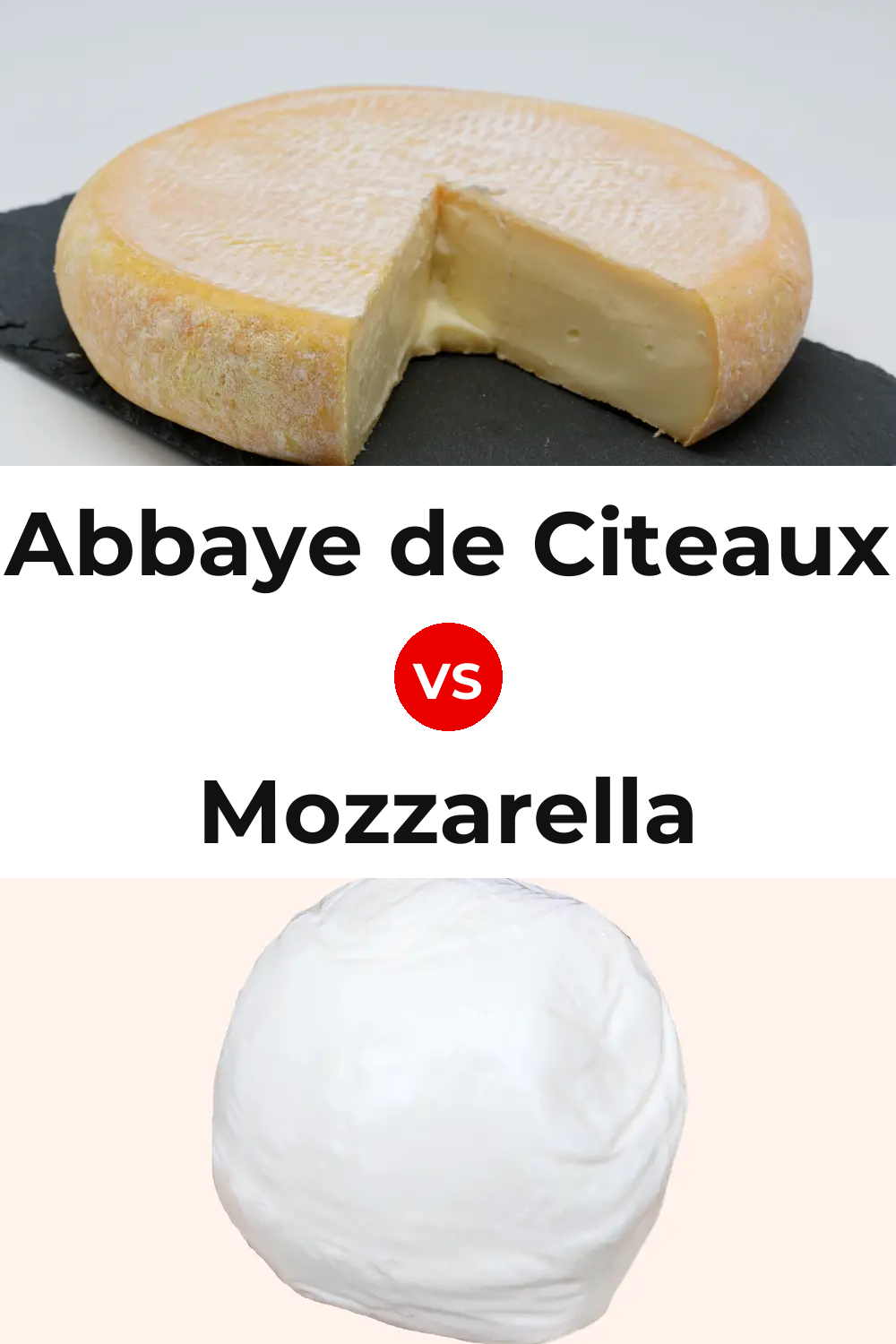 Abbaye de Citeaux Cheese vs Mozzarella Cheese Pinterest comparison