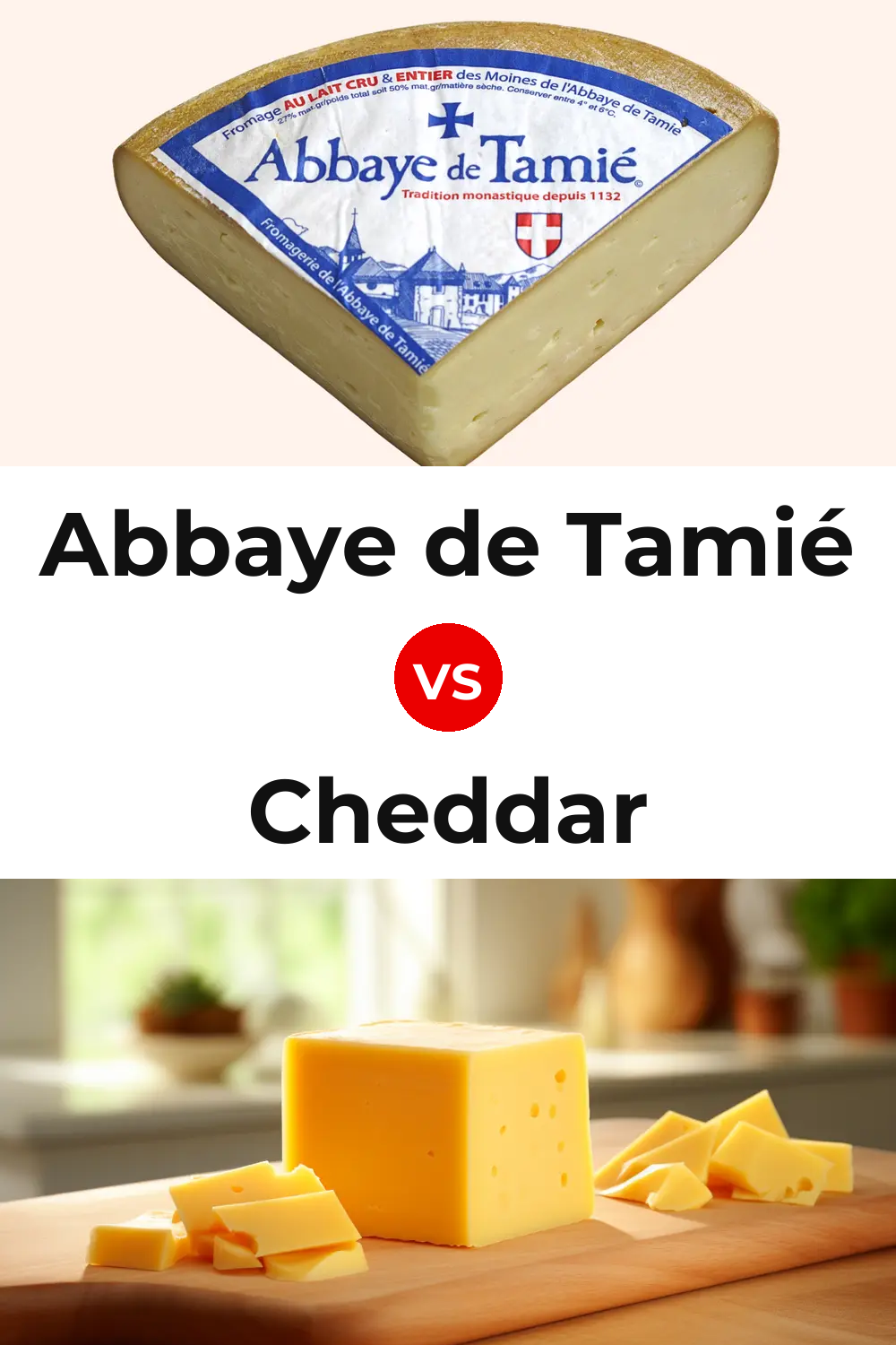 Abbaye de Tamié Cheese vs Cheddar Cheese Pinterest comparison