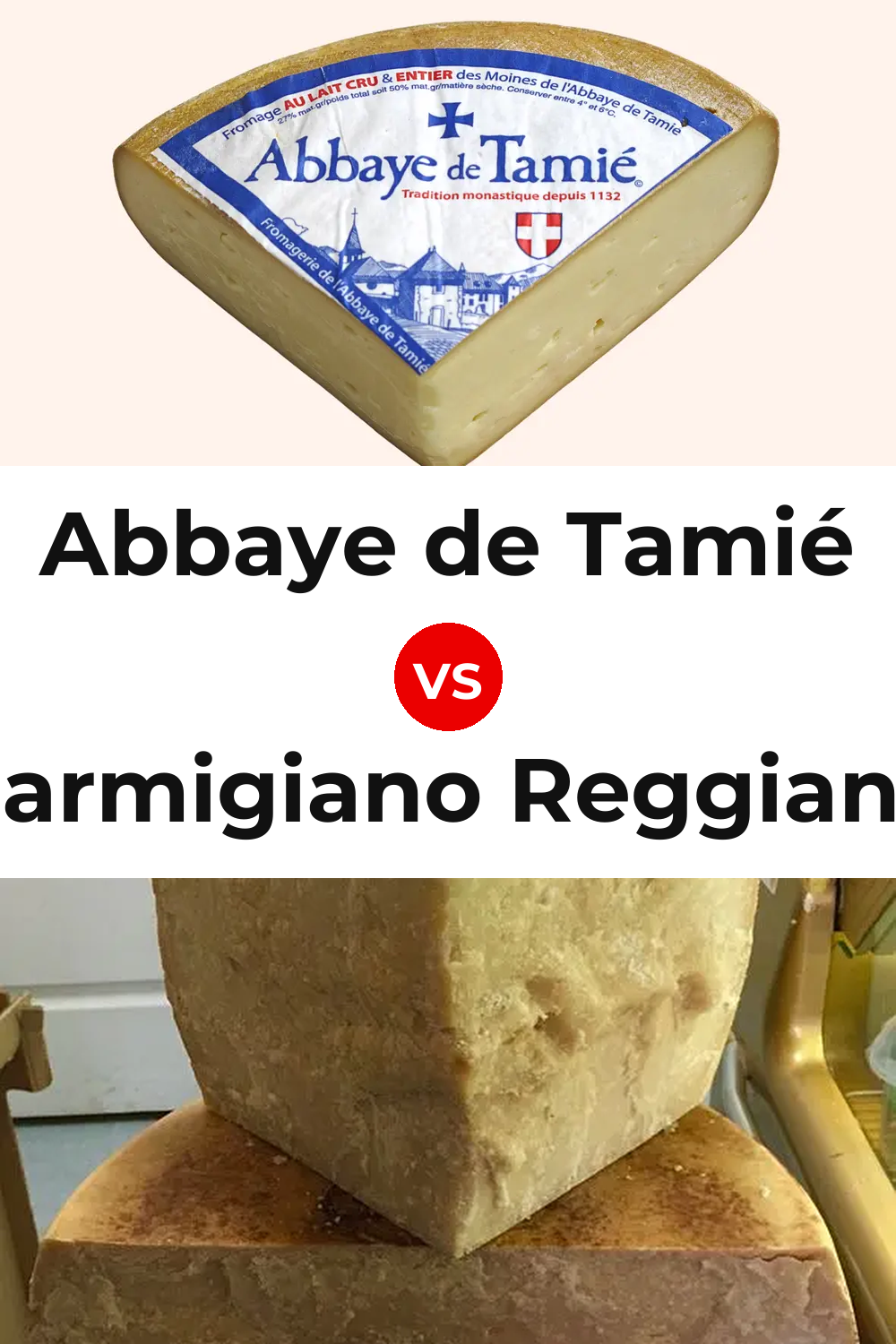 Abbaye de Tamié Cheese vs Parmigiano Reggiano Cheese Pinterest comparison