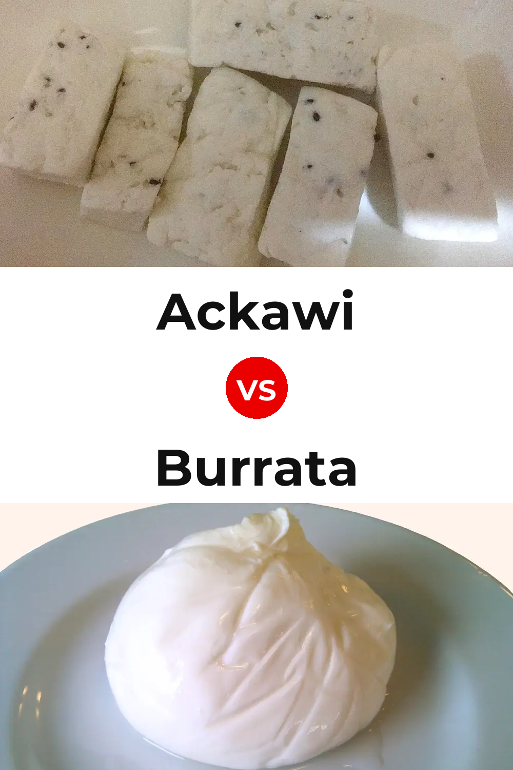 Ackawi Cheese vs Burrata Cheese Pinterest comparison