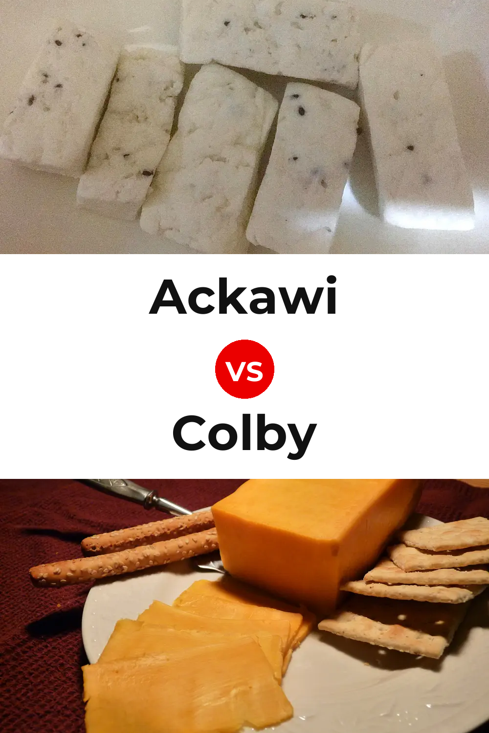 Ackawi Cheese vs Colby Cheese Pinterest comparison