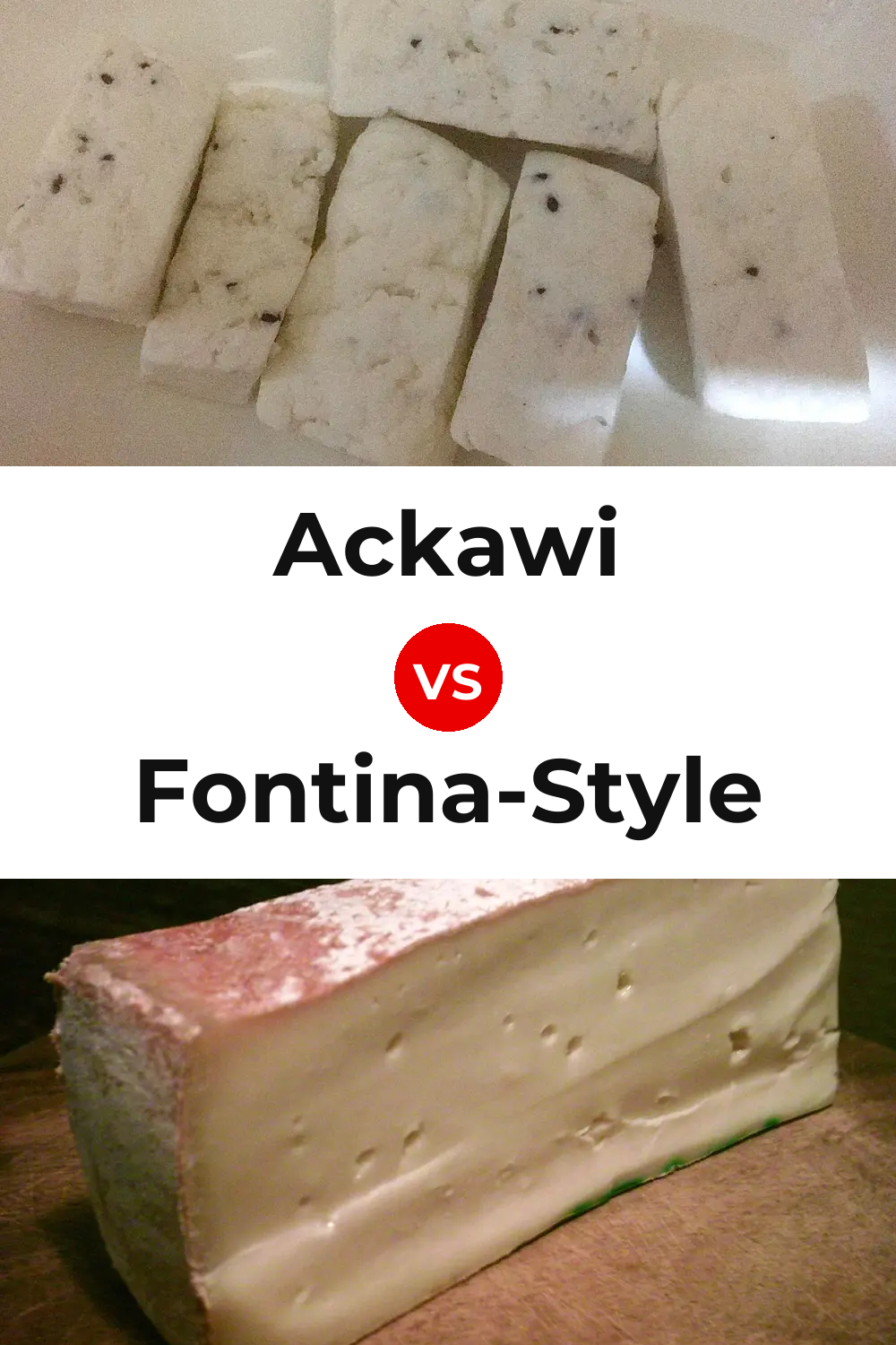 Ackawi Cheese vs Fontina-Style Cheese Pinterest comparison