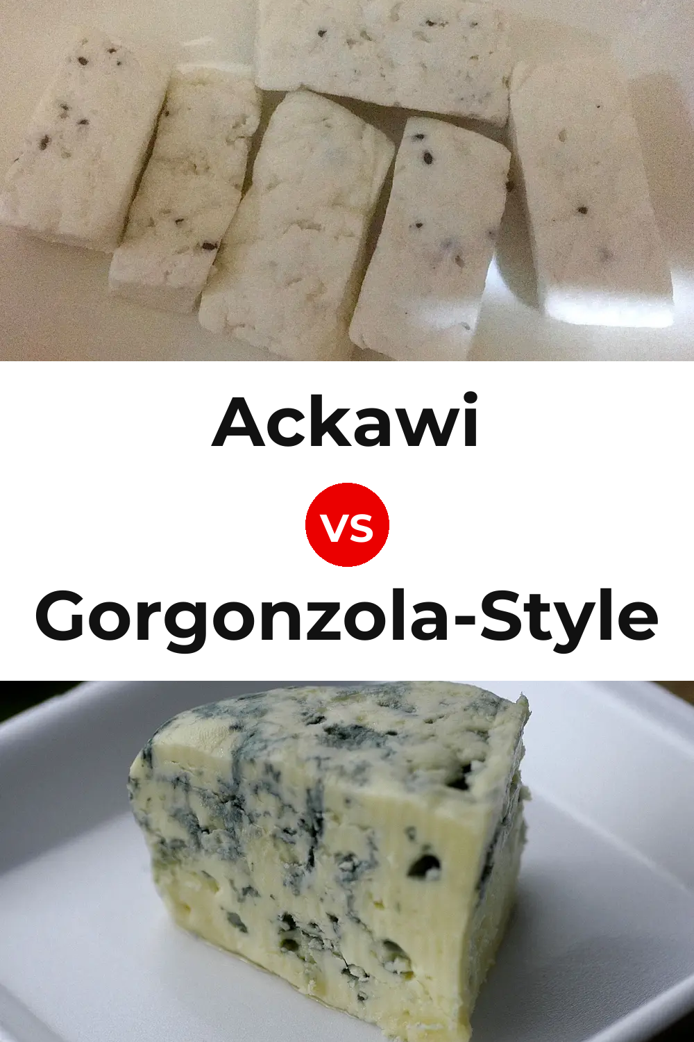 Ackawi Cheese vs Gorgonzola-Style Cheese Pinterest comparison