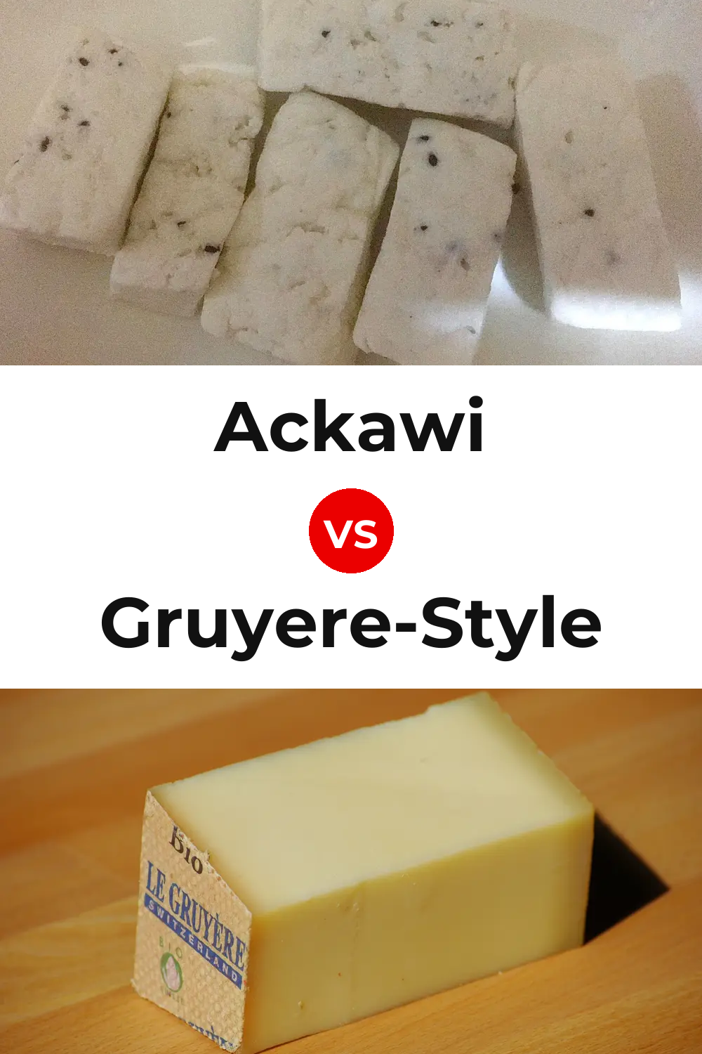 Ackawi Cheese vs Gruyere-Style Cheese Pinterest comparison
