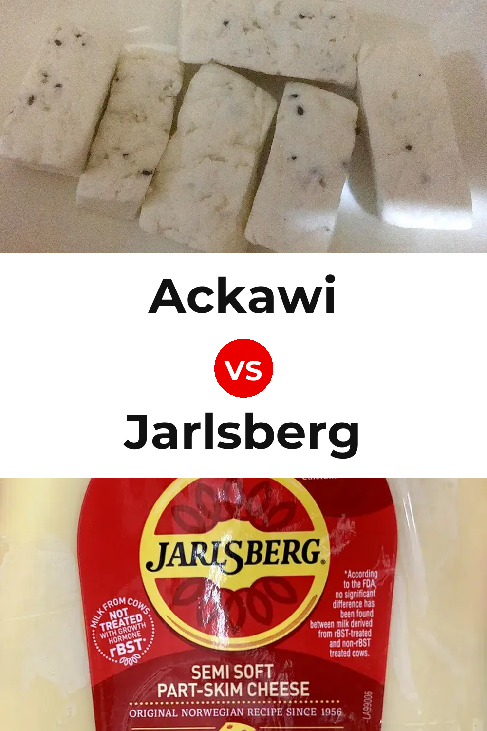 Ackawi Cheese vs Jarlsberg Cheese Pinterest comparison
