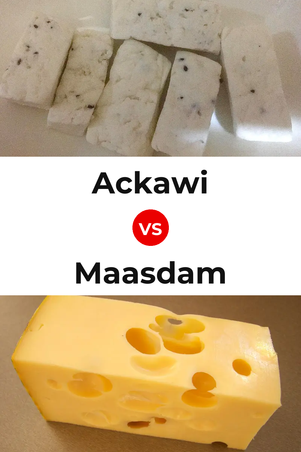Ackawi Cheese vs Maasdam Cheese Pinterest comparison