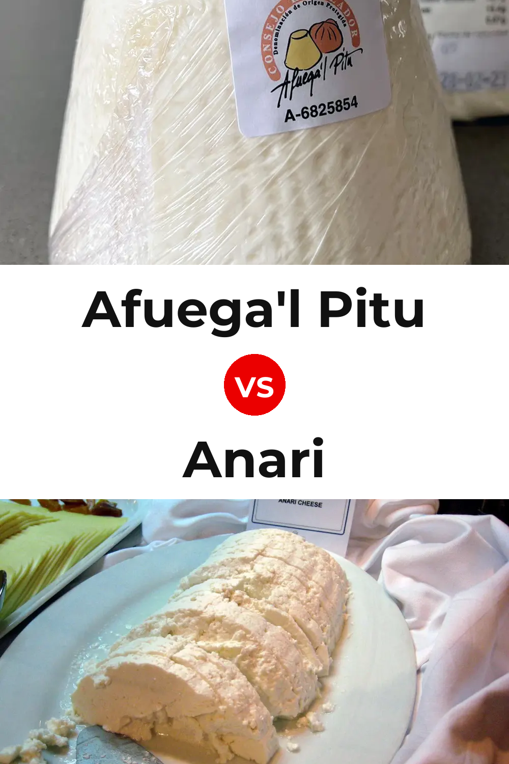 Afuega'l Pitu Cheese vs Anari Cheese Pinterest comparison