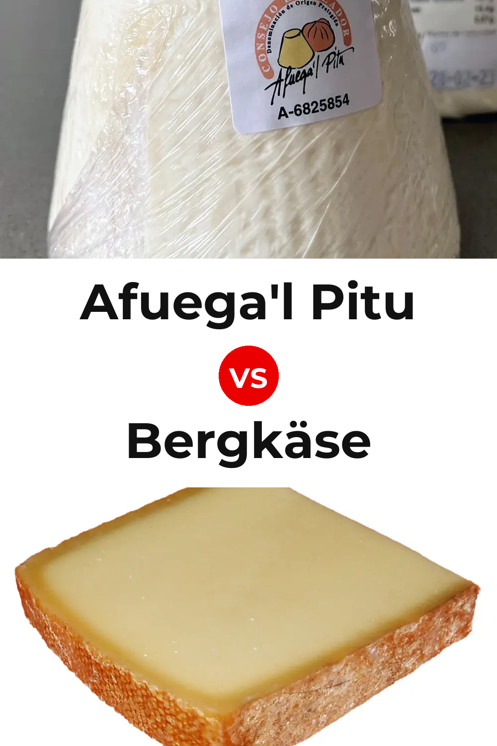 Afuega'l Pitu Cheese vs Bergkäse Cheese Pinterest comparison