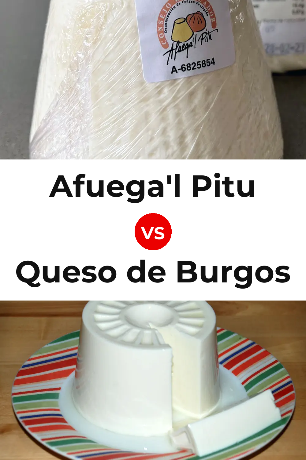 Afuega'l Pitu Cheese vs Queso de Burgos Pinterest comparison