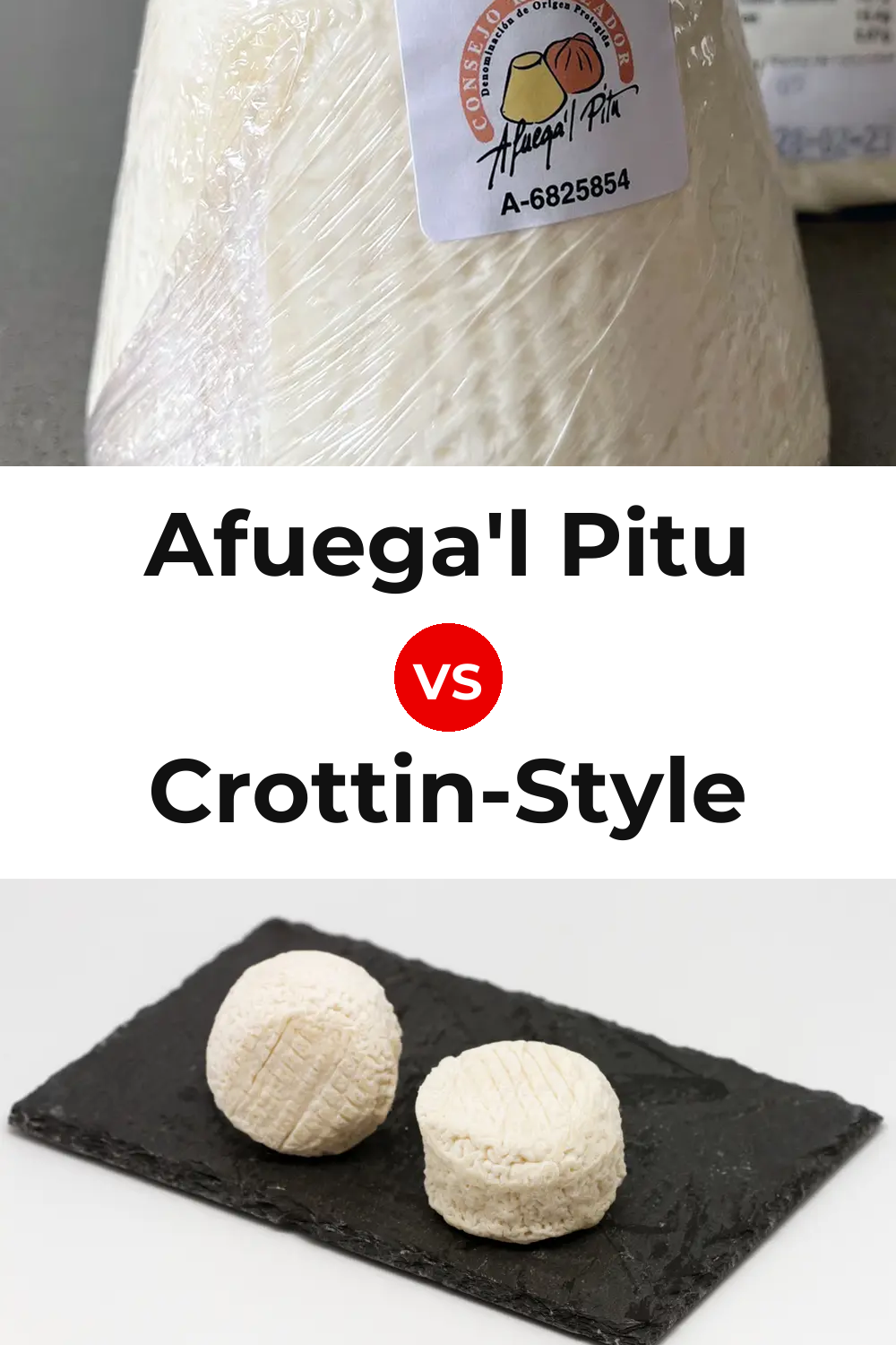 Afuega'l Pitu Cheese vs Crottin-Style Cheese Pinterest comparison