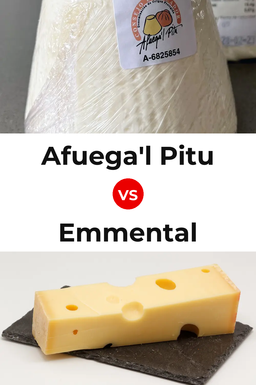 Afuega'l Pitu Cheese vs Emmental Cheese Pinterest comparison