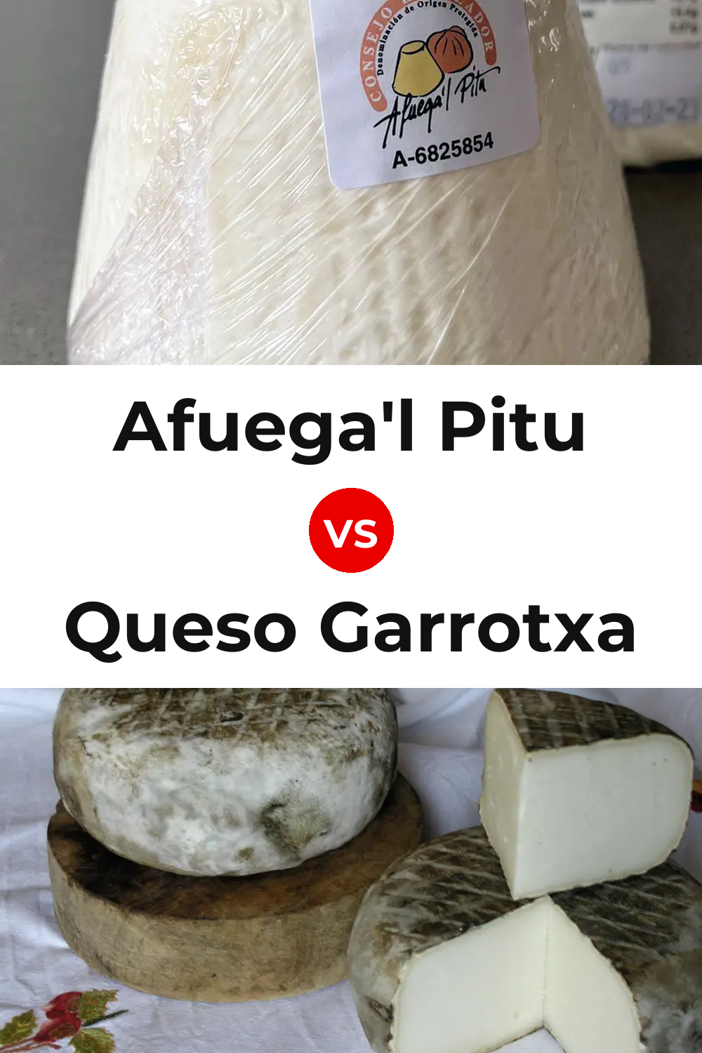 Afuega'l Pitu Cheese vs Queso Garrotxa Pinterest comparison
