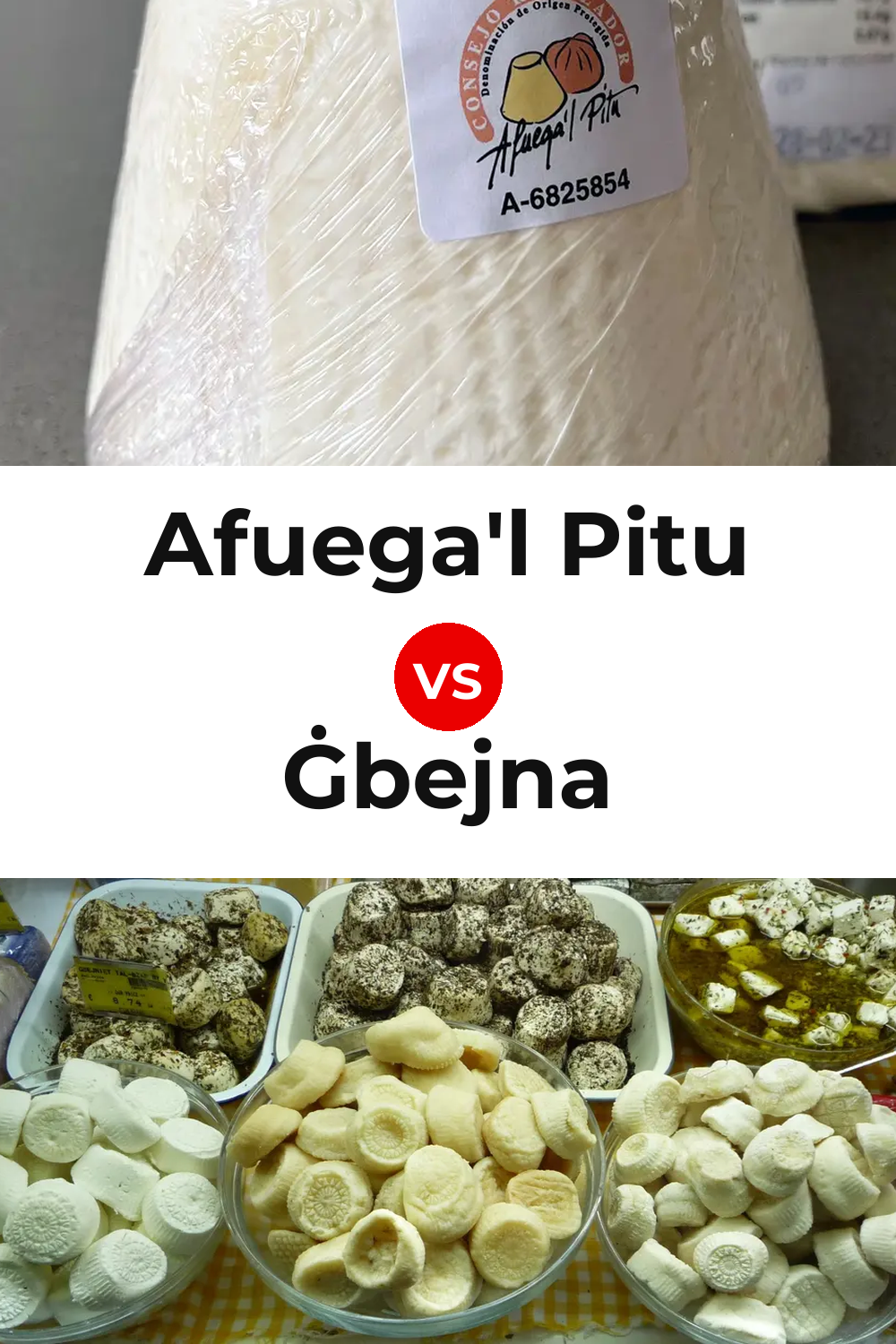 Afuega'l Pitu Cheese vs Ġbejna Cheese Pinterest comparison
