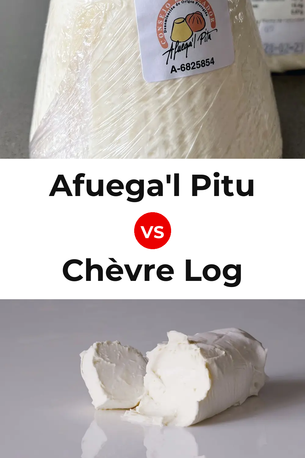 Afuega'l Pitu Cheese vs Chèvre Log Cheese Pinterest comparison