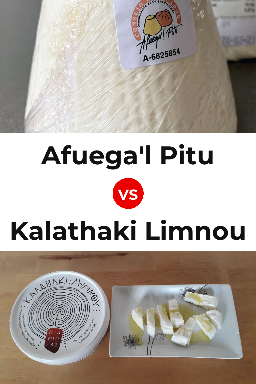 Afuega'l Pitu Cheese vs Kalathaki Limnou Cheese Pinterest comparison