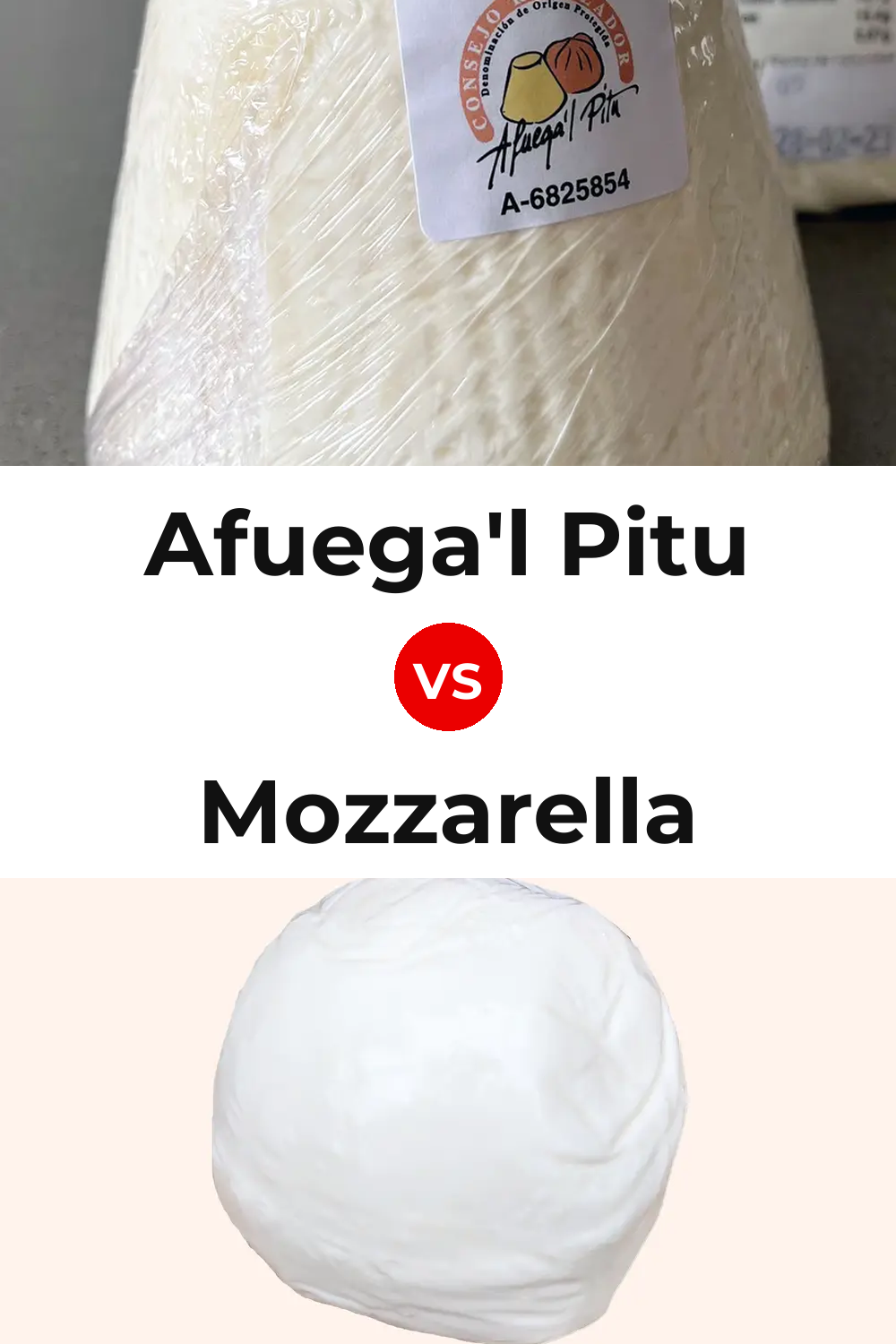 Afuega'l Pitu Cheese vs Mozzarella Cheese Pinterest comparison