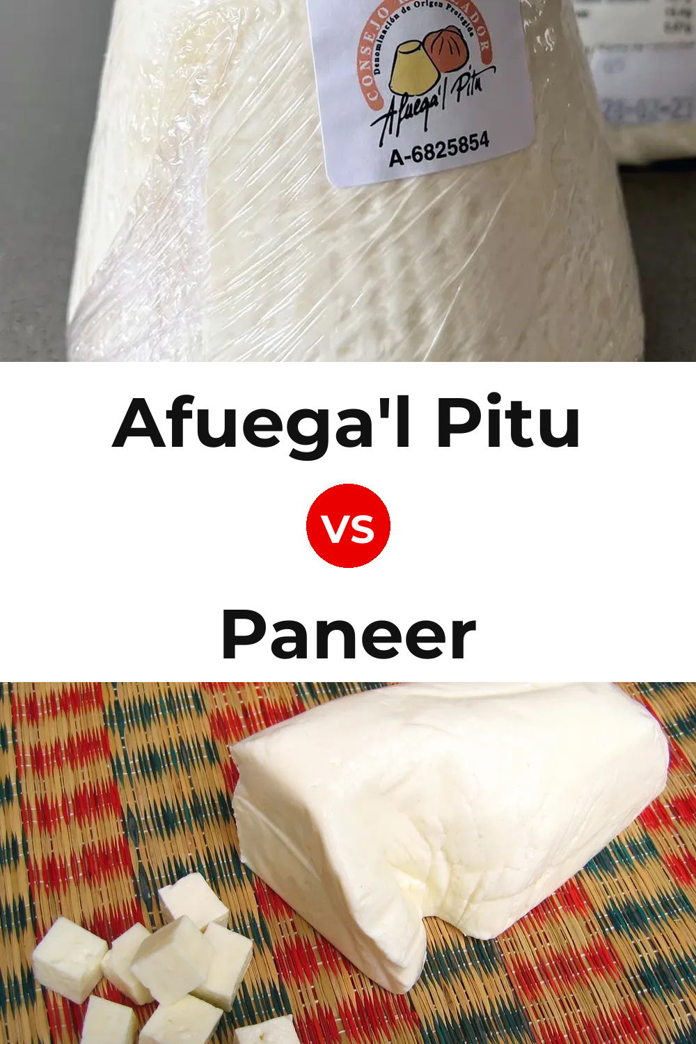 Afuega'l Pitu Cheese vs Paneer Cheese Pinterest comparison