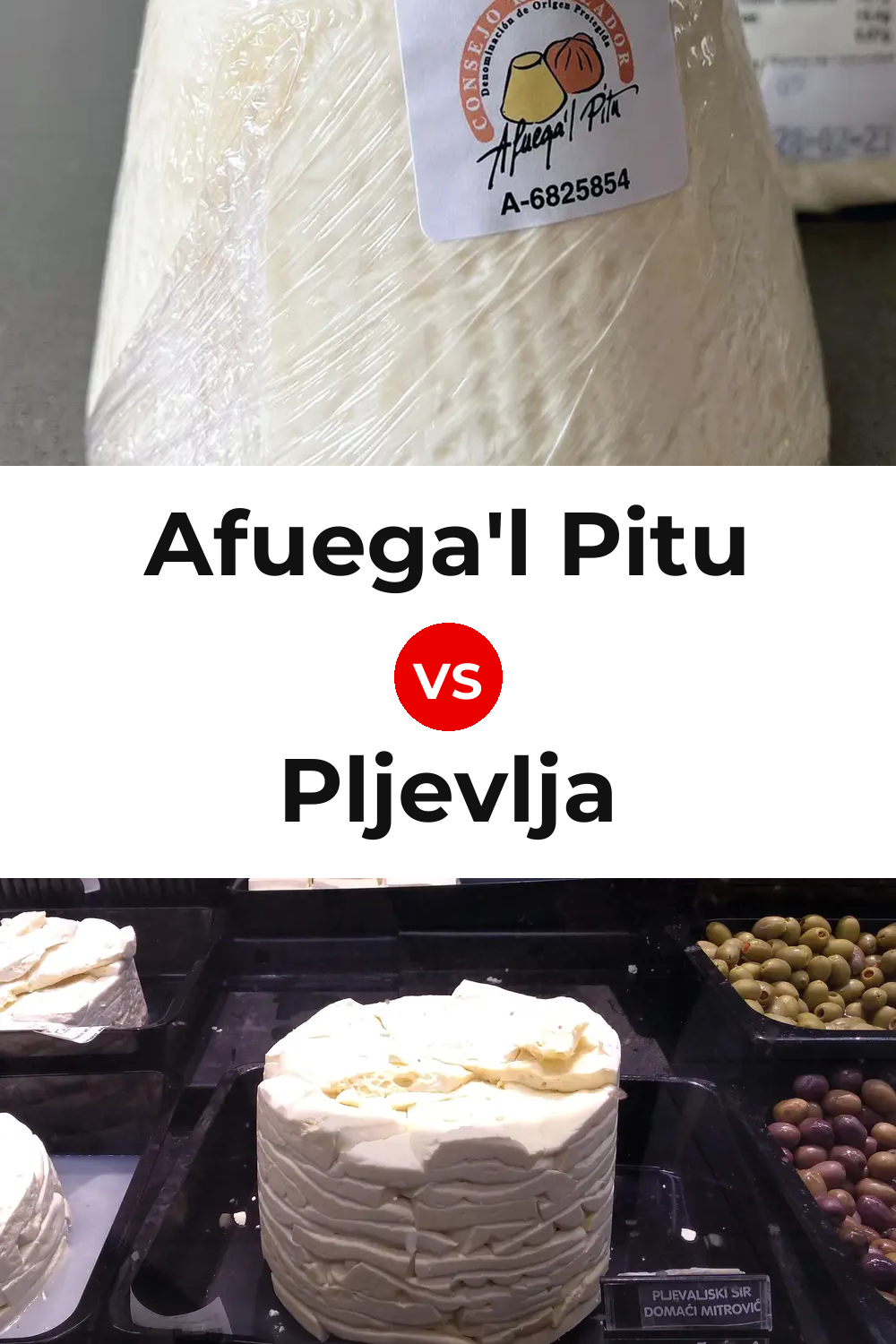 Afuega'l Pitu Cheese vs Pljevlja Cheese Pinterest comparison