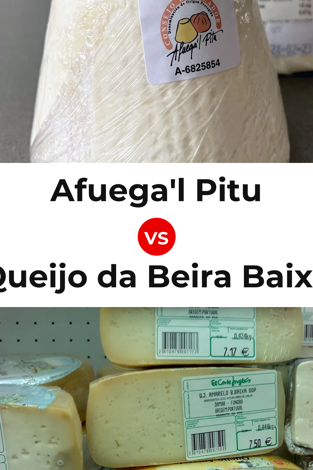 Afuega'l Pitu Cheese vs Queijo da Beira Baixa Pinterest comparison