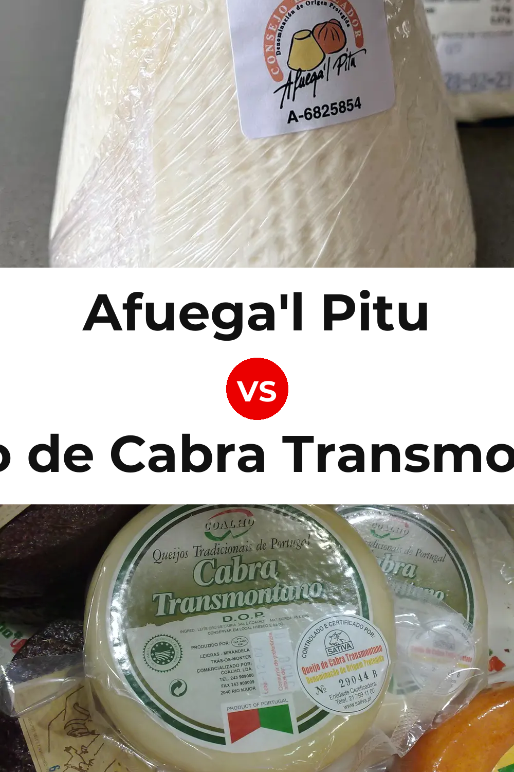 Afuega'l Pitu Cheese vs Queijo de Cabra Transmontano Pinterest comparison