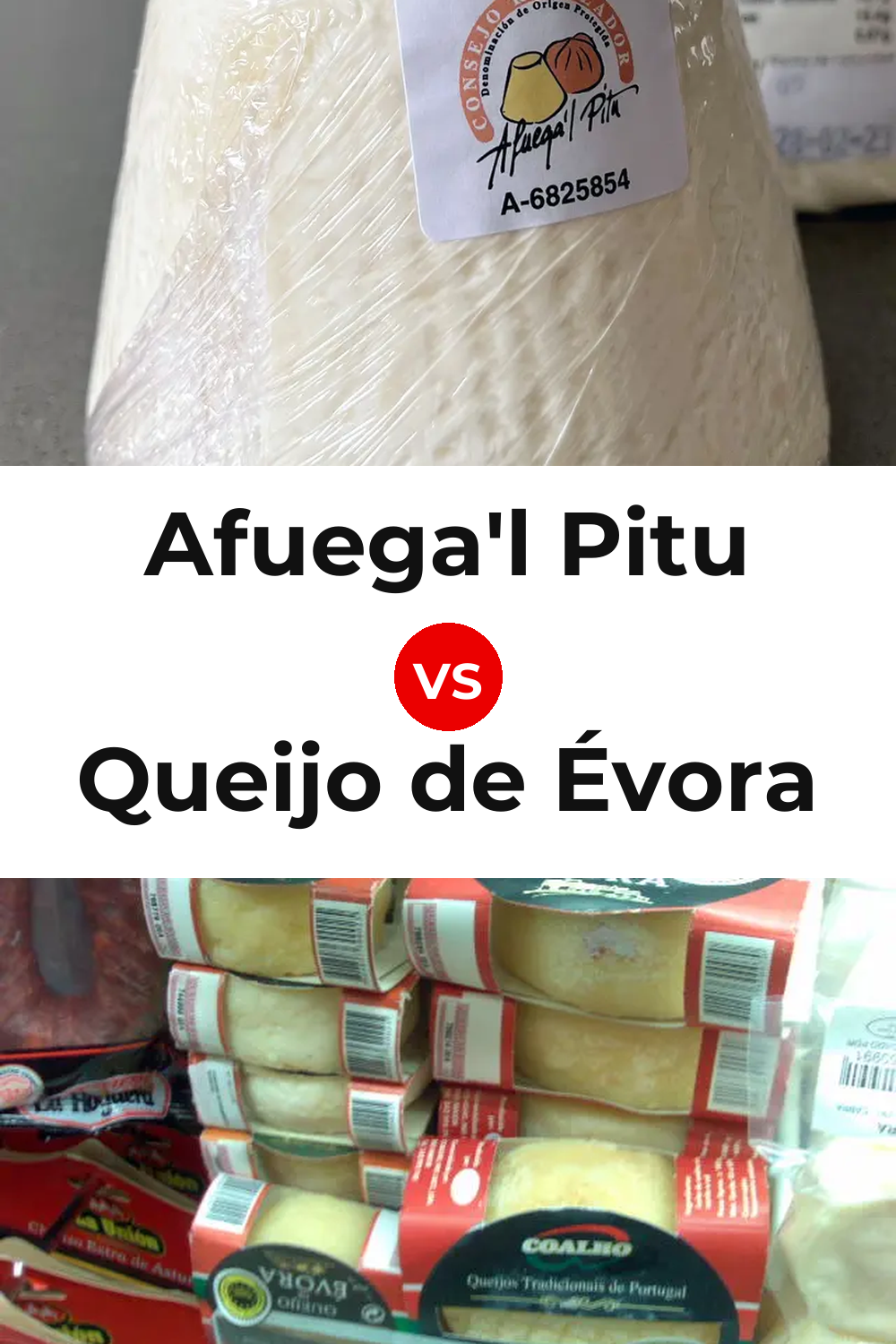 Afuega'l Pitu Cheese vs Queijo de Évora Pinterest comparison