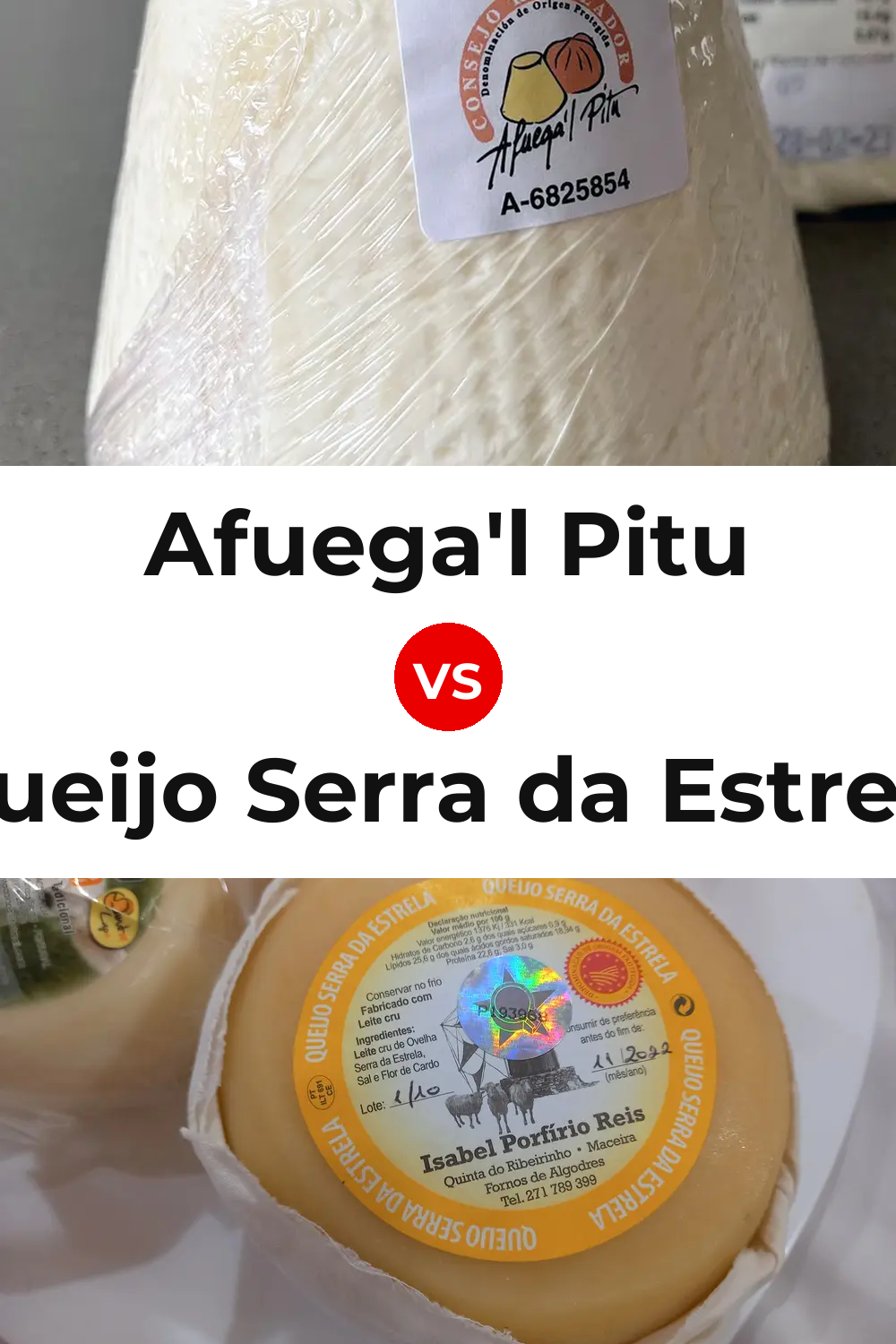 Afuega'l Pitu Cheese vs Queijo Serra da Estrela Pinterest comparison