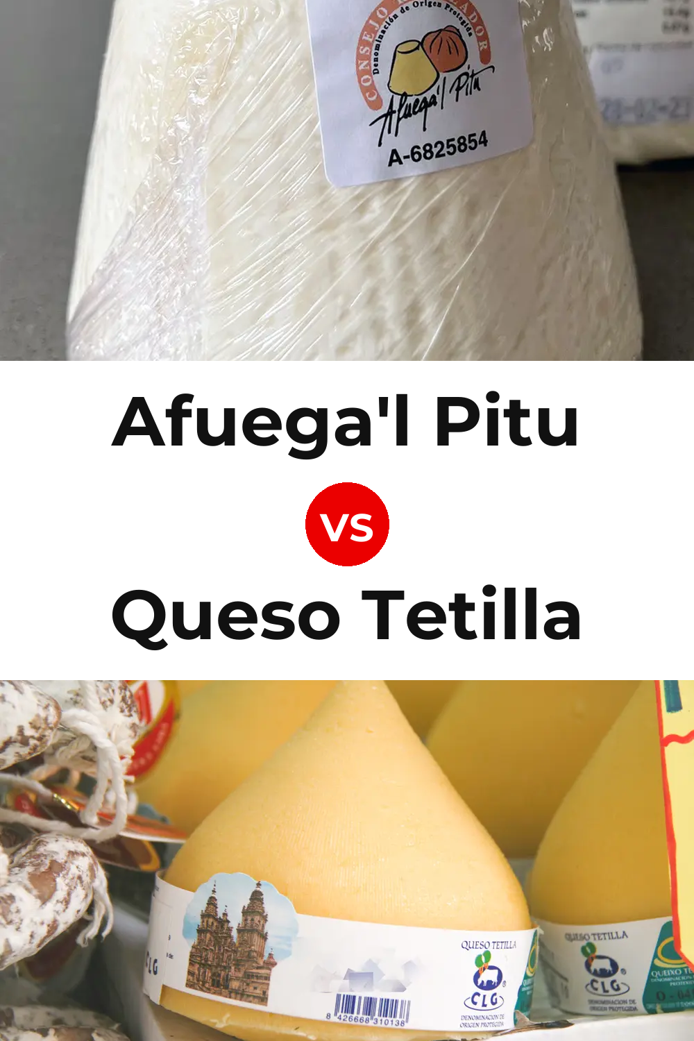 Afuega'l Pitu Cheese vs Queso Tetilla Pinterest comparison