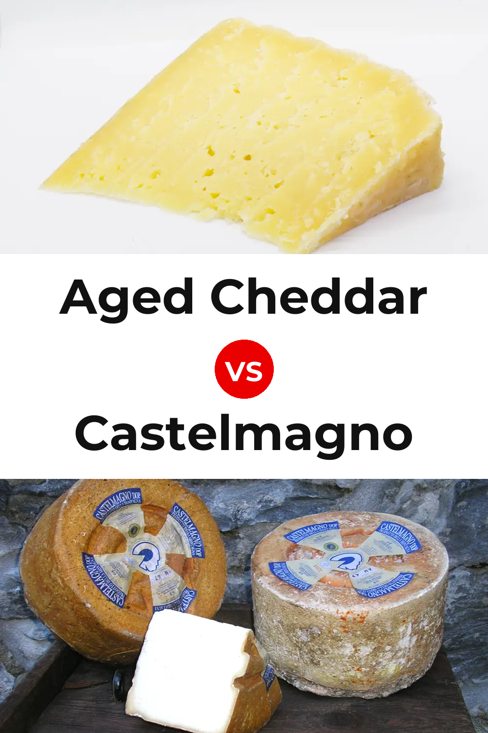 Aged Cheddar Cheese vs Castelmagno Cheese Pinterest comparison
