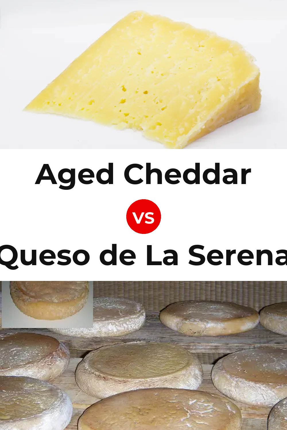 Aged Cheddar Cheese vs Queso de La Serena Pinterest comparison