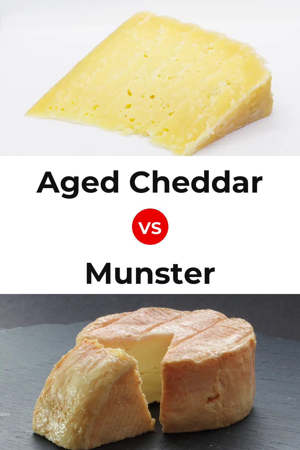 Aged Cheddar Cheese vs Munster Cheese Pinterest comparison