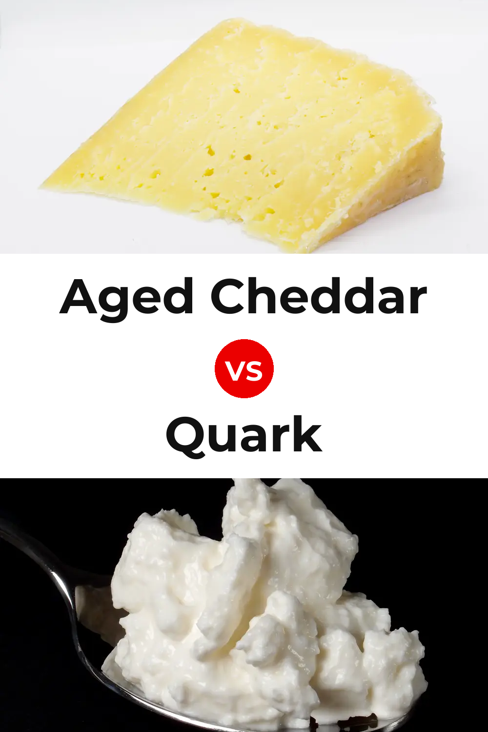 Aged Cheddar Cheese vs Quark Cheese Pinterest comparison