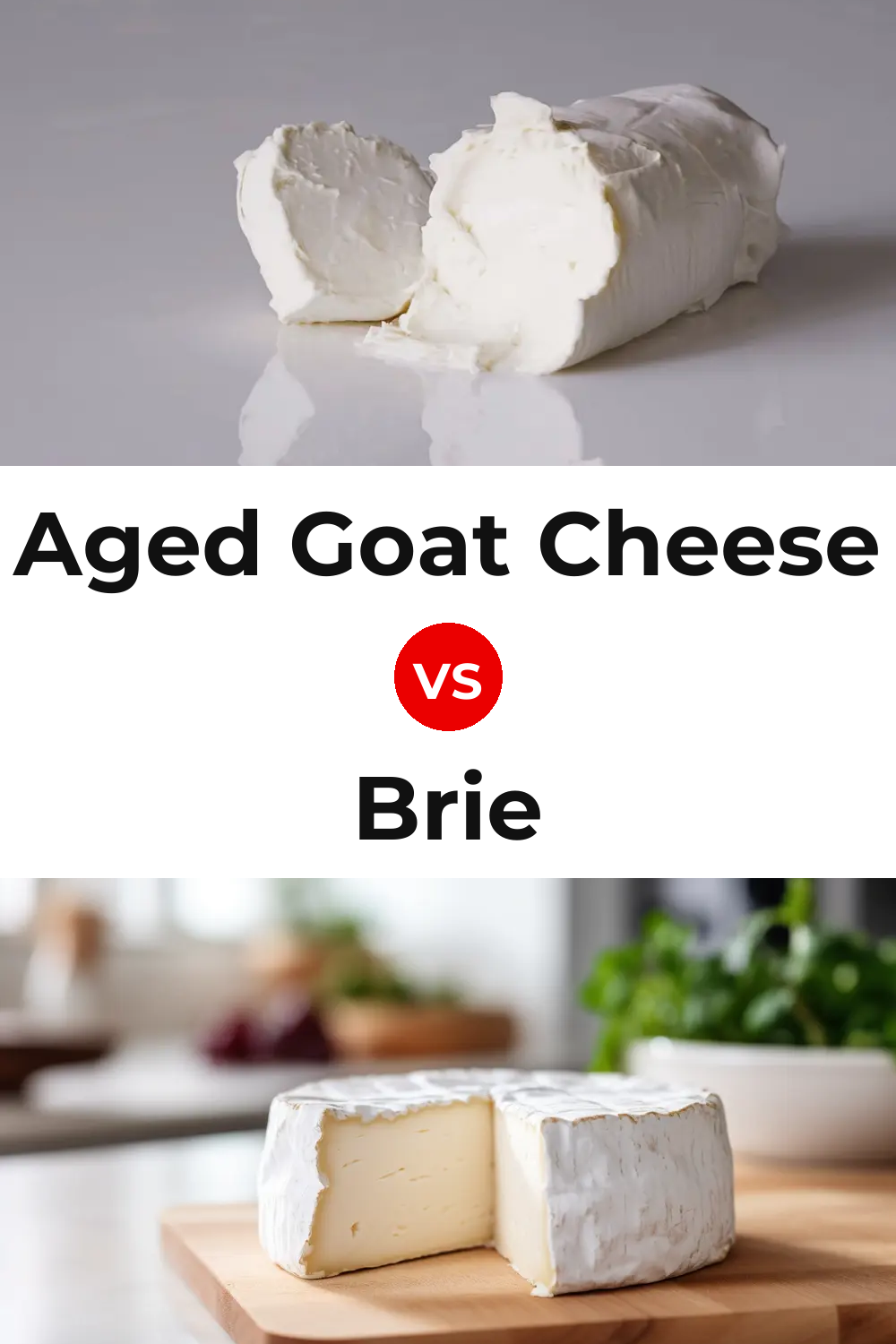 Aged Goat Cheese vs Brie Cheese Pinterest comparison