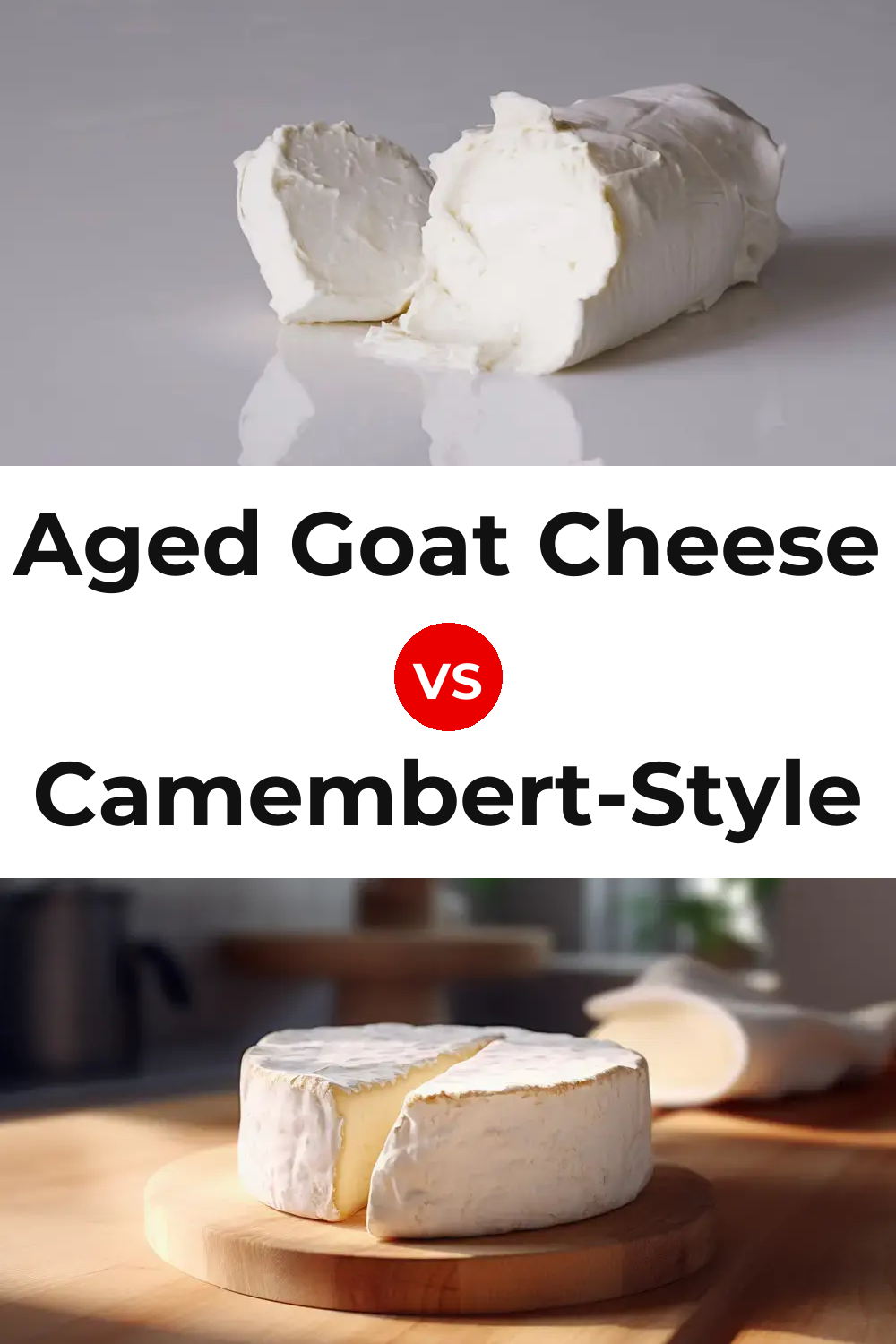 Aged Goat Cheese vs Camembert-Style Cheese Pinterest comparison