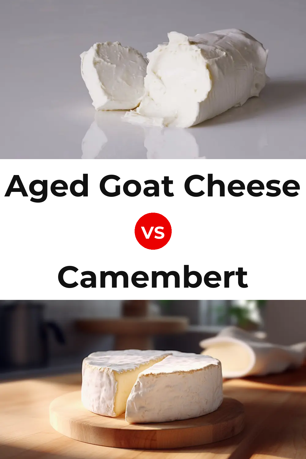 Aged Goat Cheese vs Camembert Cheese Pinterest comparison