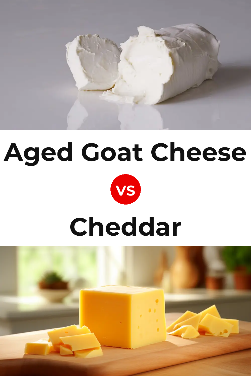 Aged Goat Cheese vs Cheddar Cheese Pinterest comparison