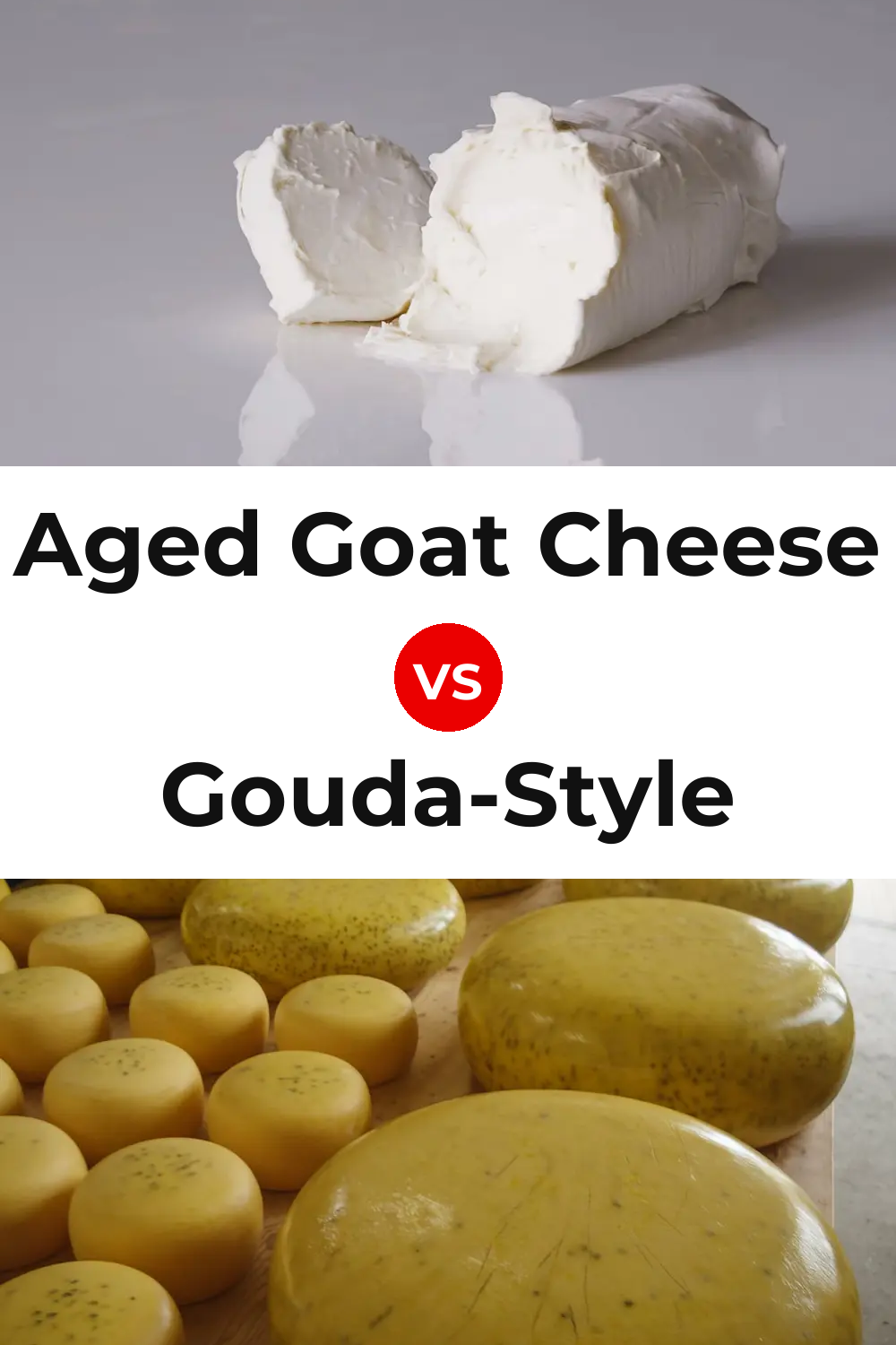 Aged Goat Cheese vs Gouda-Style Cheese Pinterest comparison