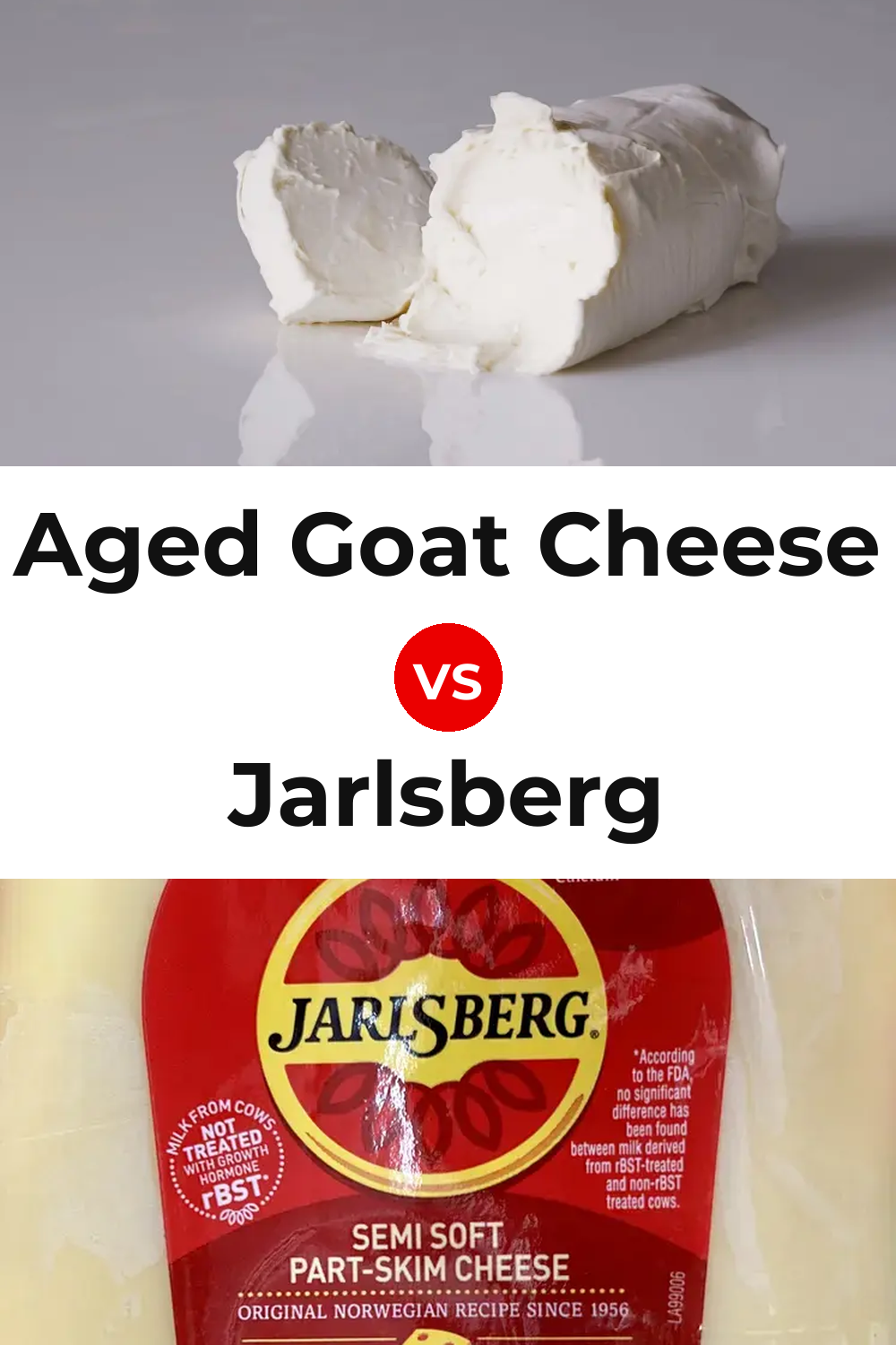 Aged Goat Cheese vs Jarlsberg Cheese Pinterest comparison