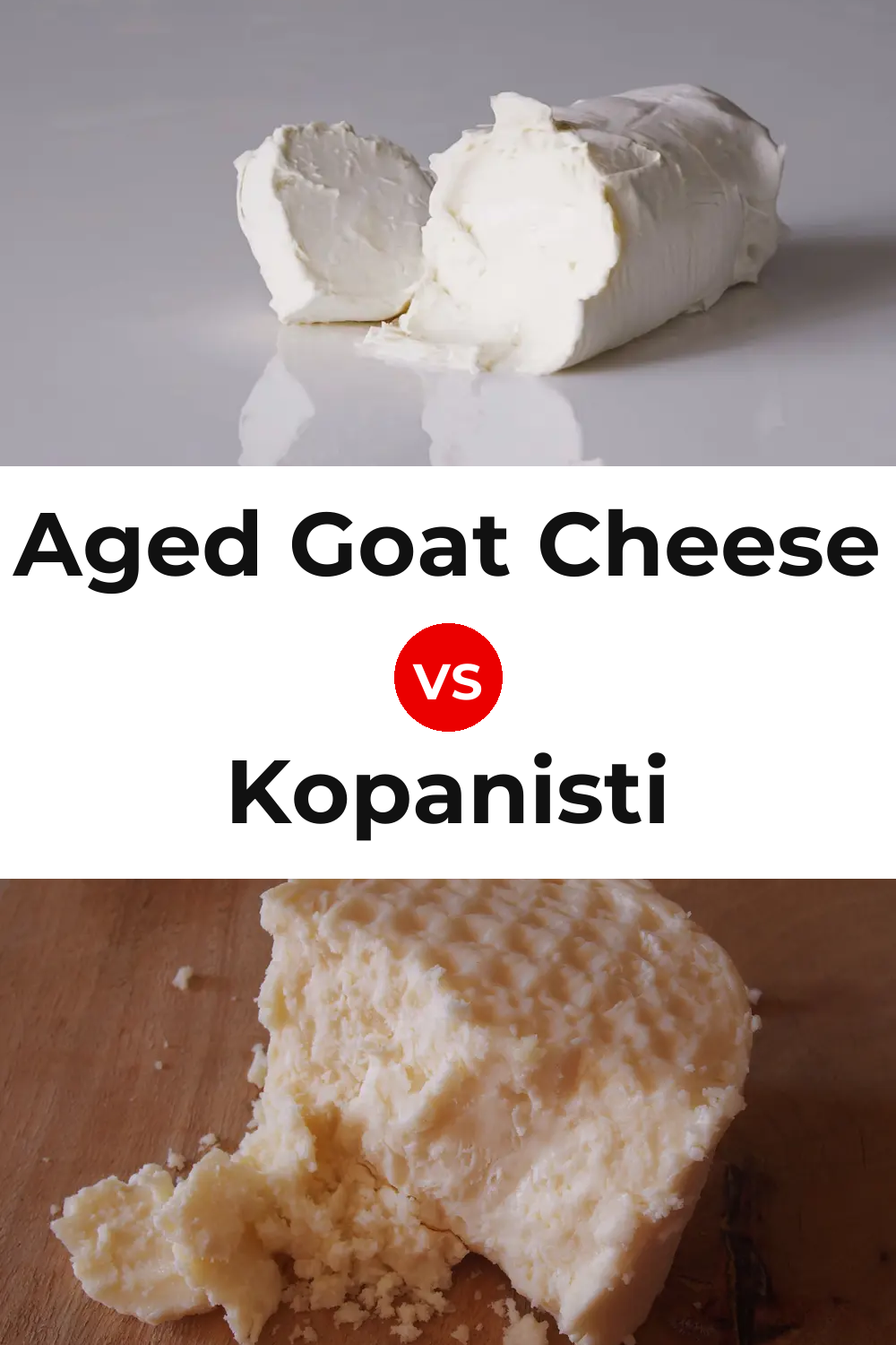 Aged Goat Cheese vs Kopanisti Cheese Pinterest comparison