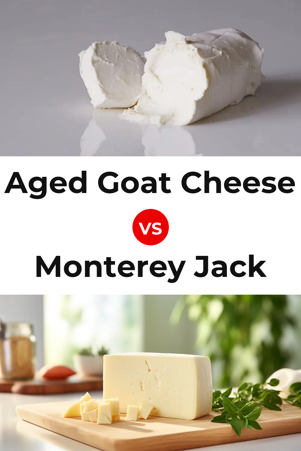 Aged Goat Cheese vs Monterey Jack Cheese Pinterest comparison