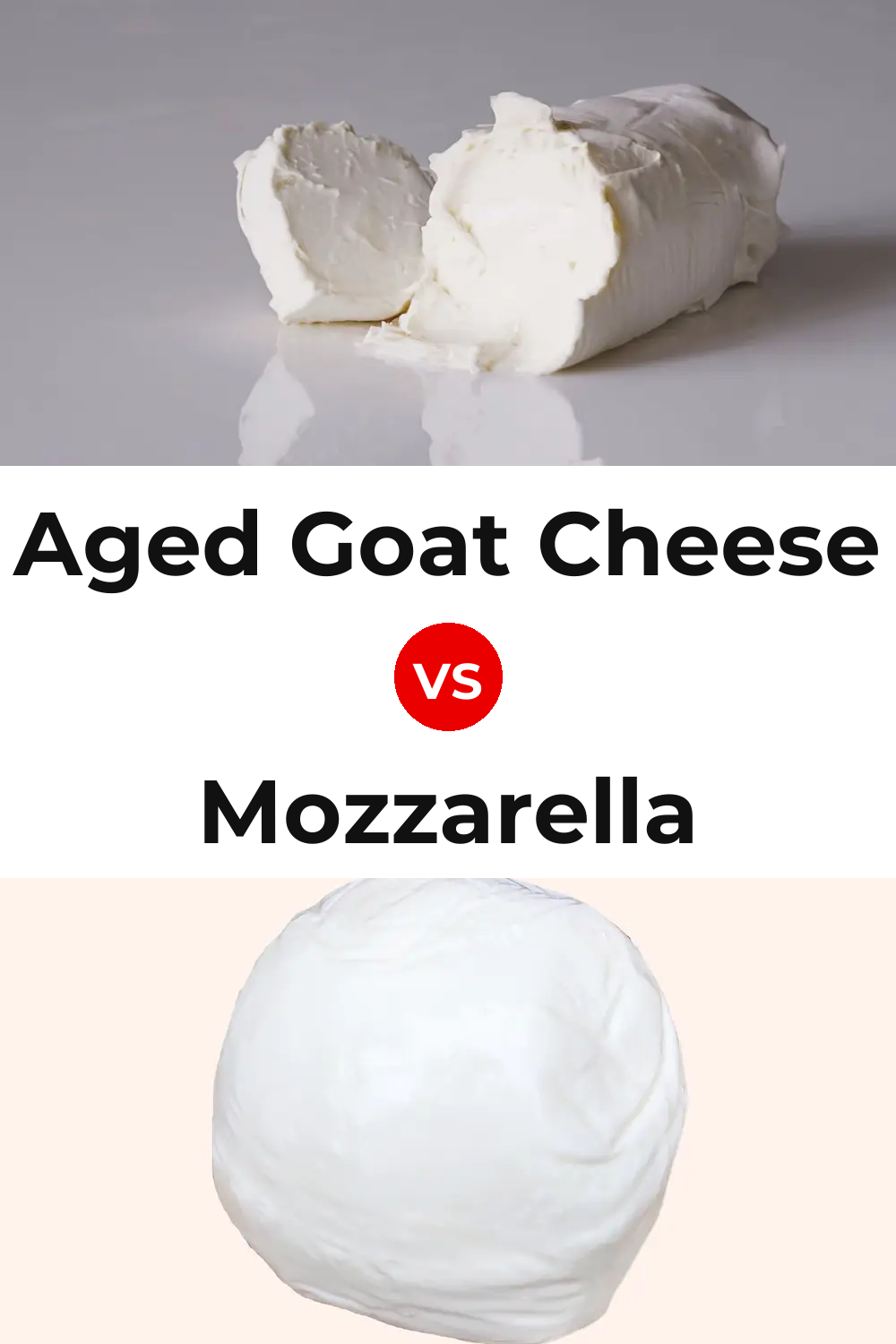 Aged Goat Cheese vs Mozzarella Cheese Pinterest comparison