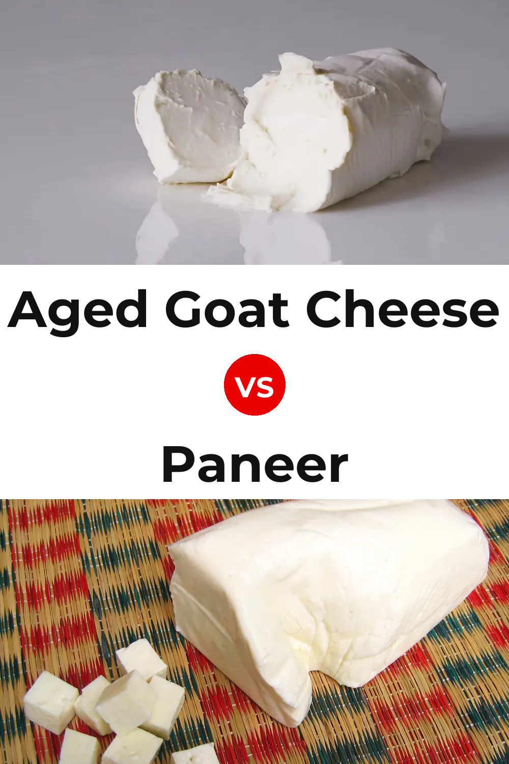 Aged Goat Cheese vs Paneer Cheese Pinterest comparison